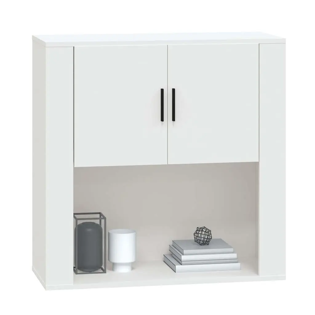 Wall Cabinet White 80x33x80 cm Engineered Wood Storage Organiser