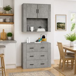 Grey Hanging Wall Cabinet for Stylish Storage 80x33x80 cm