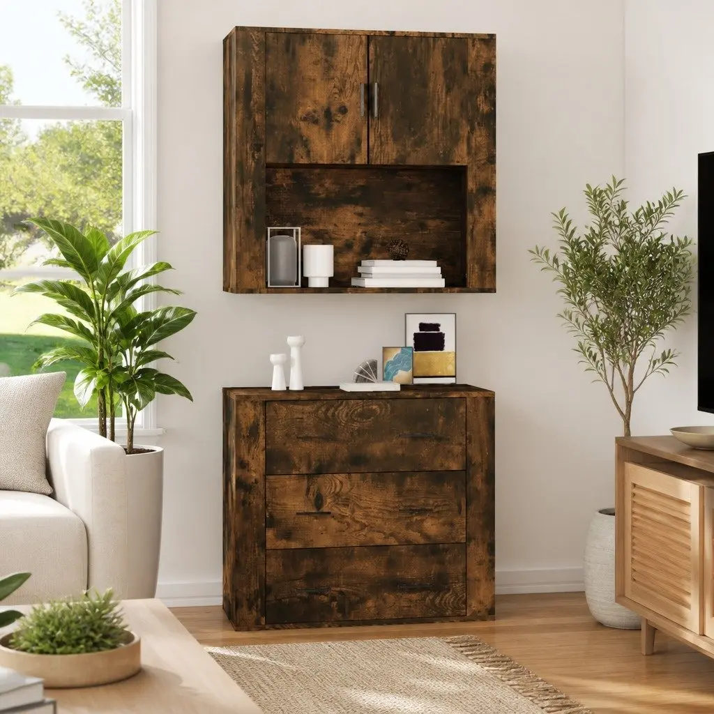Smoked Oak Wall Cabinet for Organized Living
