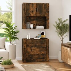 Smoked Oak Wall Cabinet for Organized Living