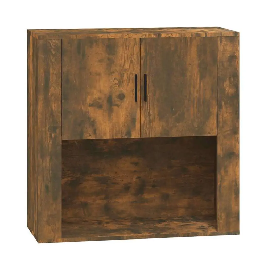 Wall Cabinet Smoked Oak 80x33x80 cm Engineered Wood Storage