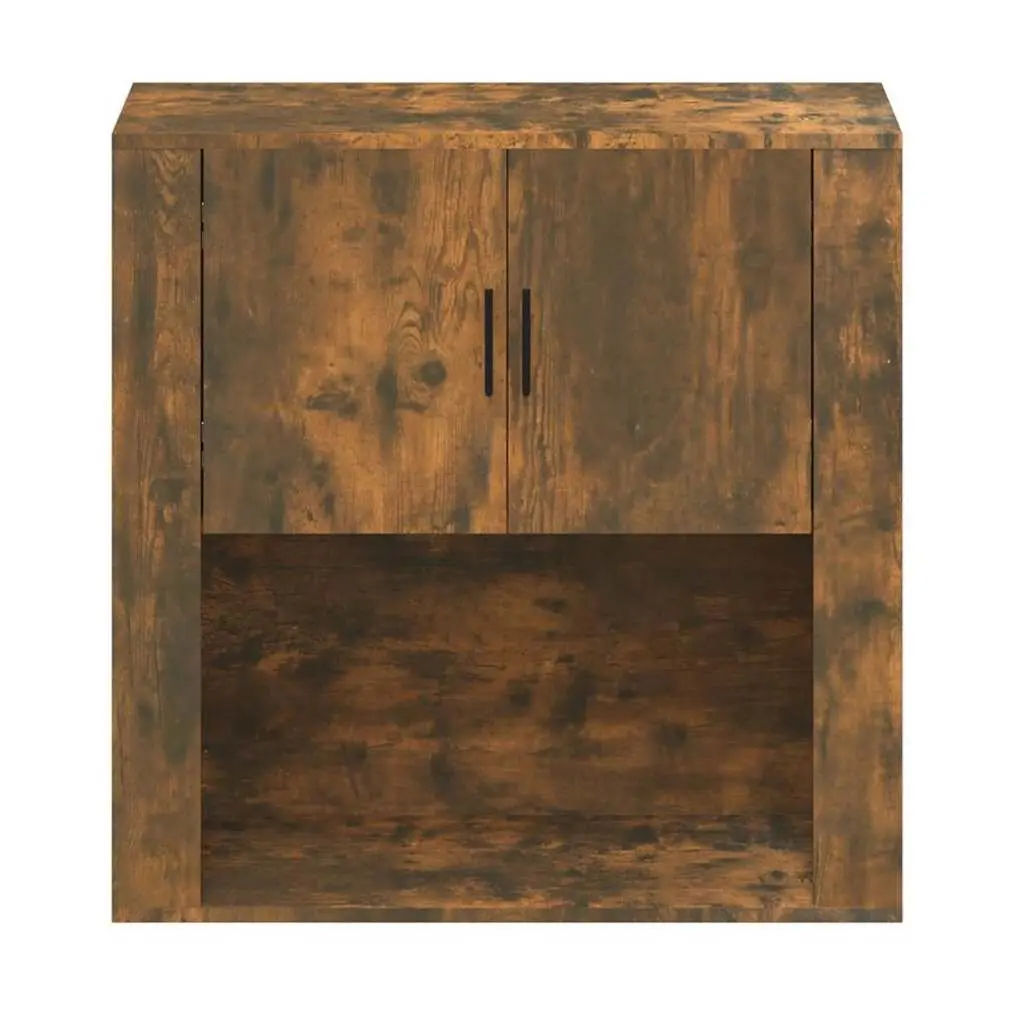 Wall Cabinet Smoked Oak 80x33x80 cm Engineered Wood Storage