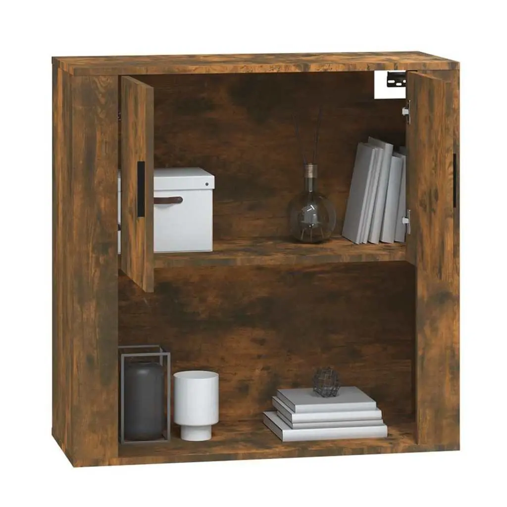 Wall Cabinet Smoked Oak 80x33x80 cm Engineered Wood Storage