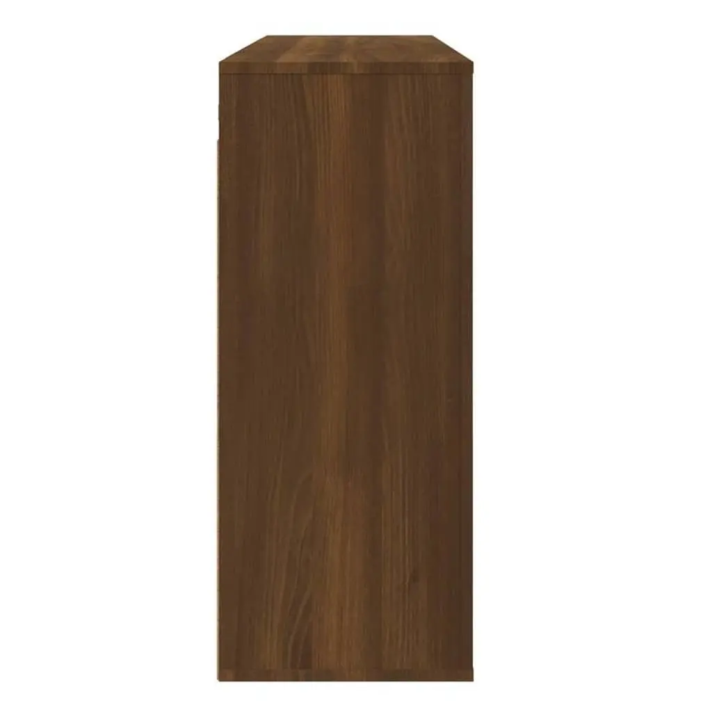 Wall Mounted Cabinet Engineered Wood Brown Oak Storage Organiser 80x33x80 cm