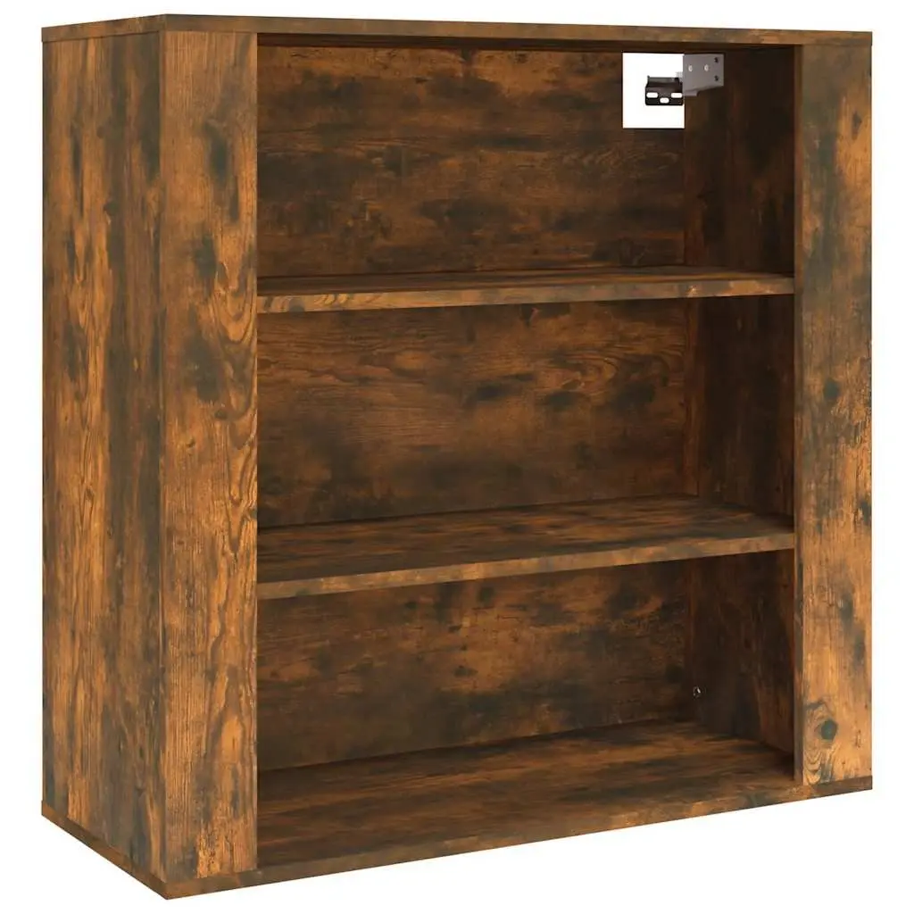 Wall Cabinet Brown Engineered Wood 80x33x80cm Storage Organiser Hanging Shelves