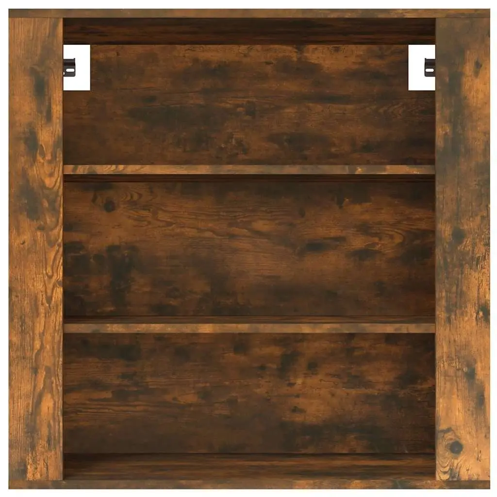 Wall Cabinet Brown Engineered Wood 80x33x80cm Storage Organiser Hanging Shelves