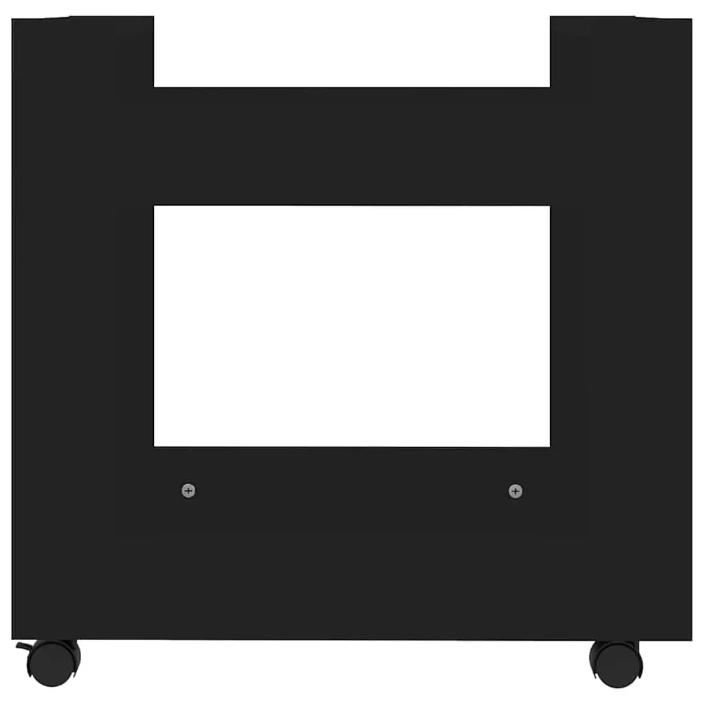 Desk Trolley Black 60x45x60cm Engineered Wood Rolling Storage Shelves