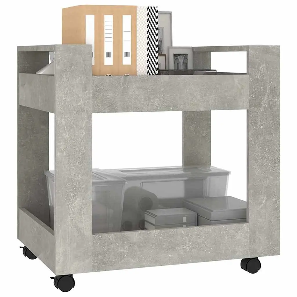 Desk Trolley Grey 60x45x60 cm Engineered Wood Storage Cart with Castors