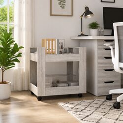 Mobile Desk Trolley Storage Cart with 2 Open Shelves