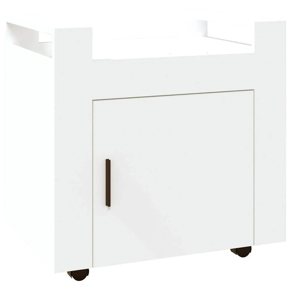 Mobile Office Organiser White Desk Trolley Storage Cabinet