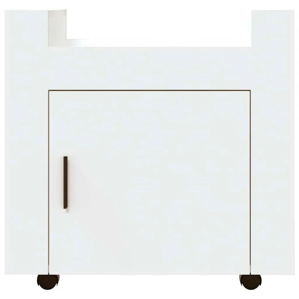 Mobile Office Organiser White Desk Trolley Storage Cabinet
