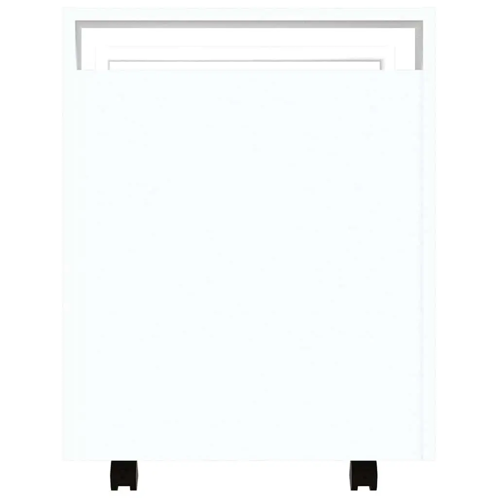 Mobile Office Organiser White Desk Trolley Storage Cabinet