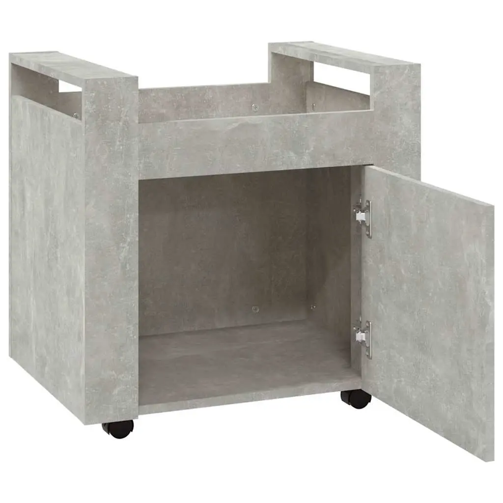 Desk Trolley Grey 60x45x60cm Engineered Wood Mobile Storage Cabinet