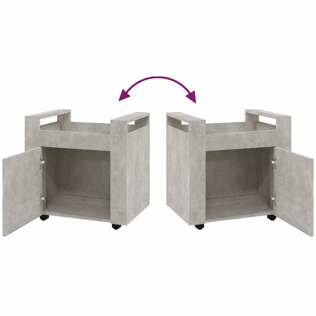 Desk Trolley Grey 60x45x60cm Engineered Wood Mobile Storage Cabinet
