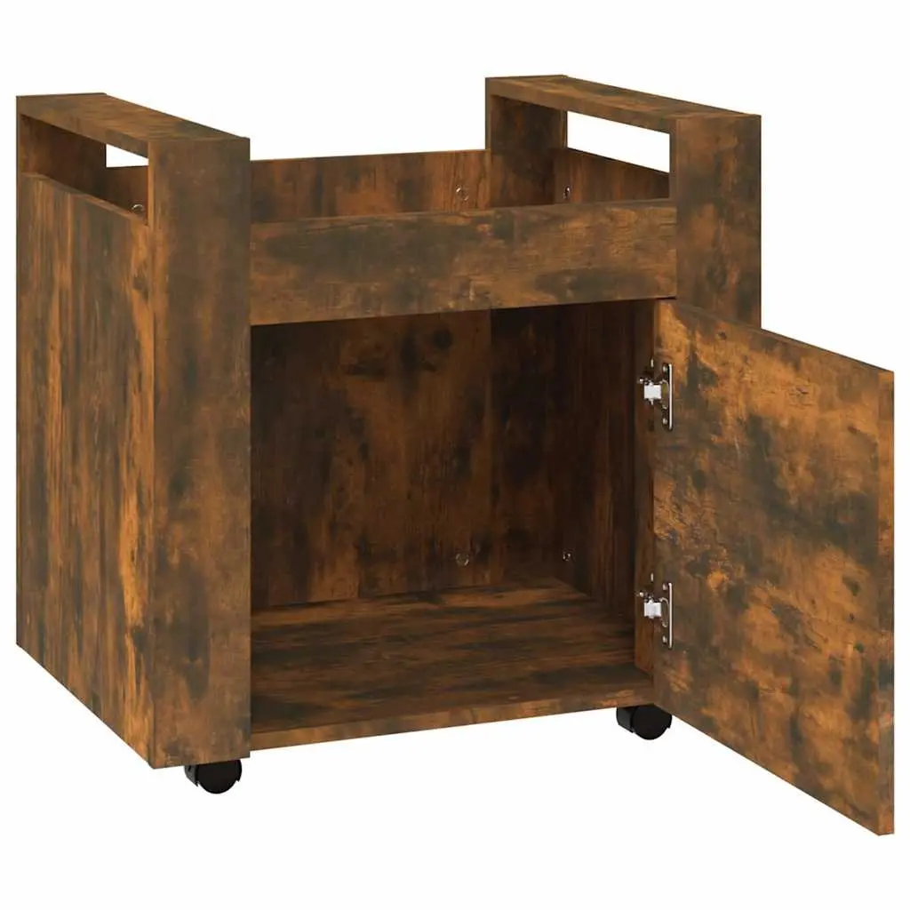 Desk Trolley Brown Engineered Wood 60W x 45D x 60H cm Office Storage Unit