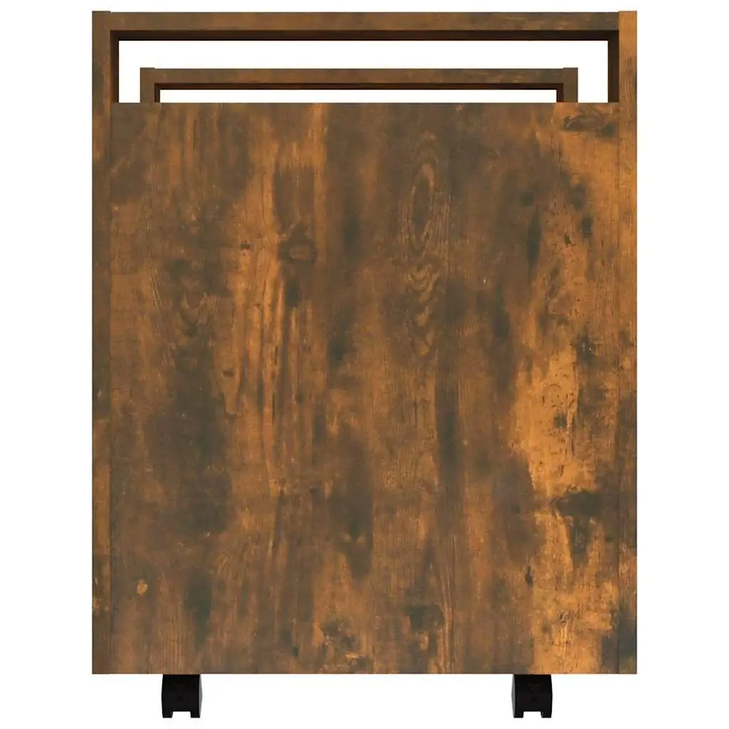 Desk Trolley Brown Engineered Wood 60W x 45D x 60H cm Office Storage Unit