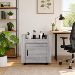 Mobile Grey Desk Trolley for Office Organization