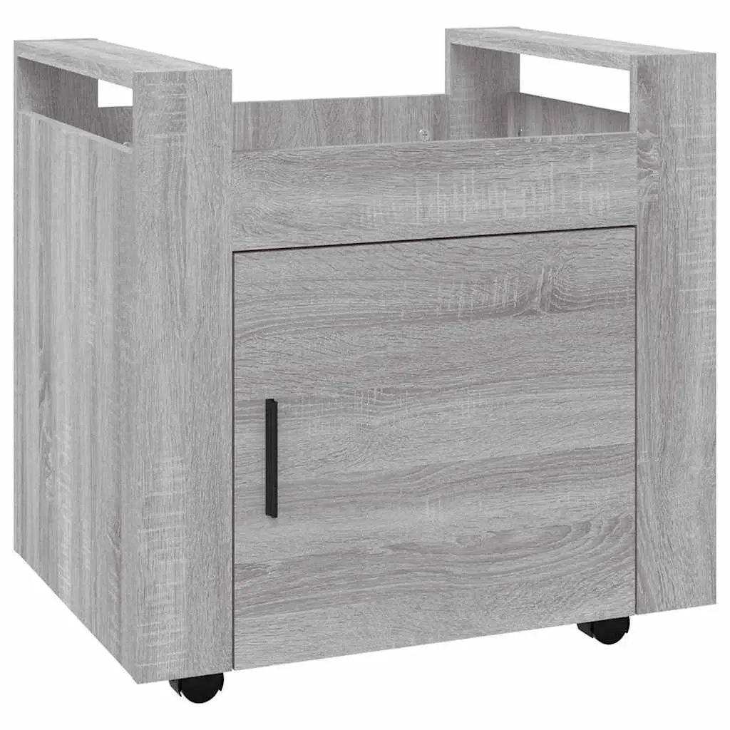 Desk Trolley Mobile Storage Cabinet Grey Engineered Wood 60W x 45D x 60H cm
