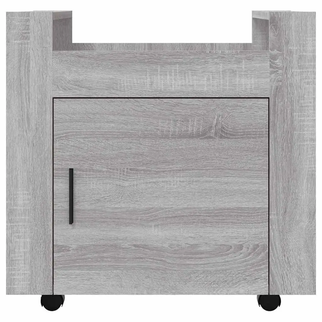 Desk Trolley Mobile Storage Cabinet Grey Engineered Wood 60W x 45D x 60H cm