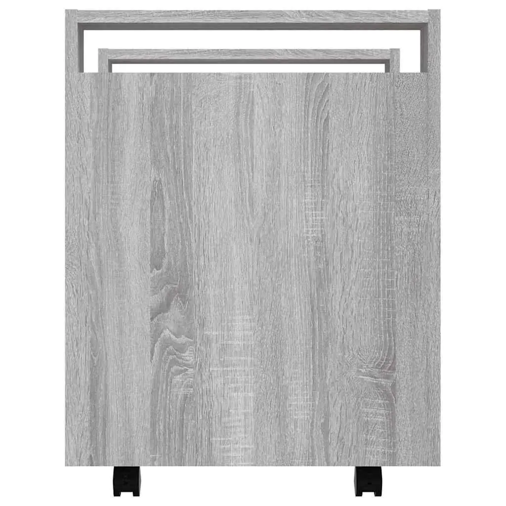 Desk Trolley Mobile Storage Cabinet Grey Engineered Wood 60W x 45D x 60H cm