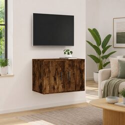 Brown Engineered Wood Wall Mounted TV Cabinet 57x34.5x40cm