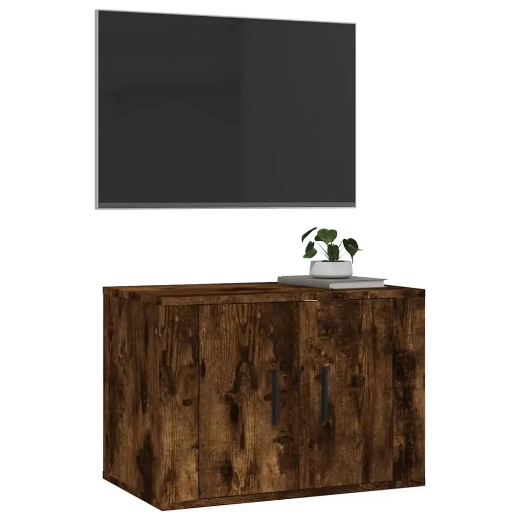 Wall Mounted TV Cabinet Brown Engineered Wood 57x34.5x40cm