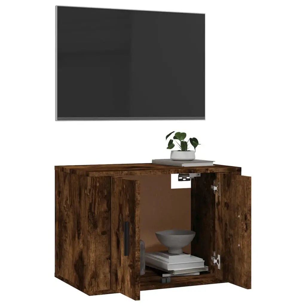 Wall Mounted TV Cabinet Brown Engineered Wood 57x34.5x40cm