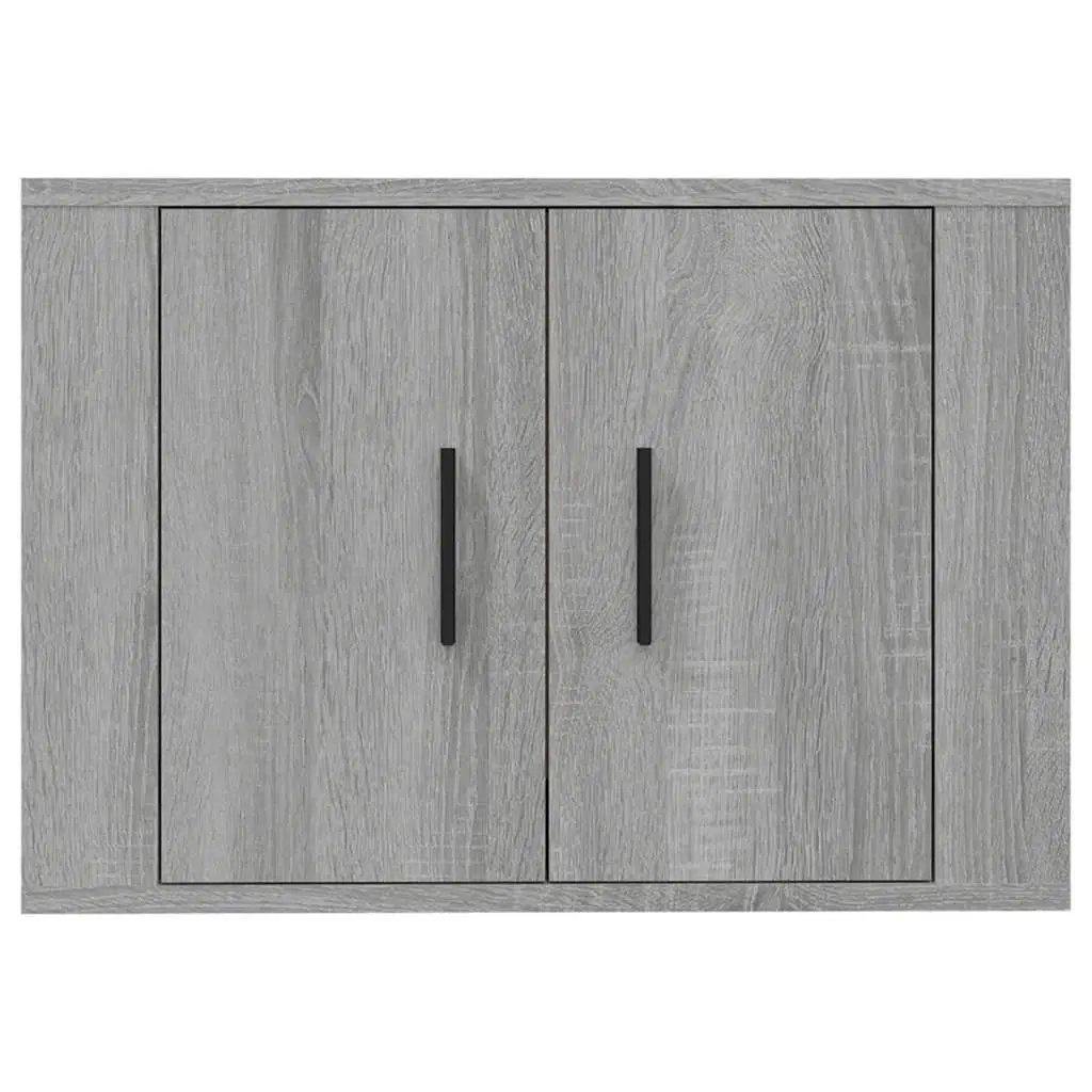 Wall Mounted TV Cabinet Grey Engineered Wood Storage Unit 57 x 34.5 x 40 cm