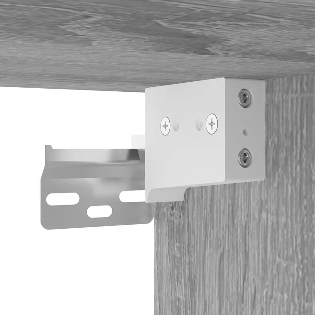 Wall Mounted TV Cabinet Grey Engineered Wood Storage Unit 57 x 34.5 x 40 cm