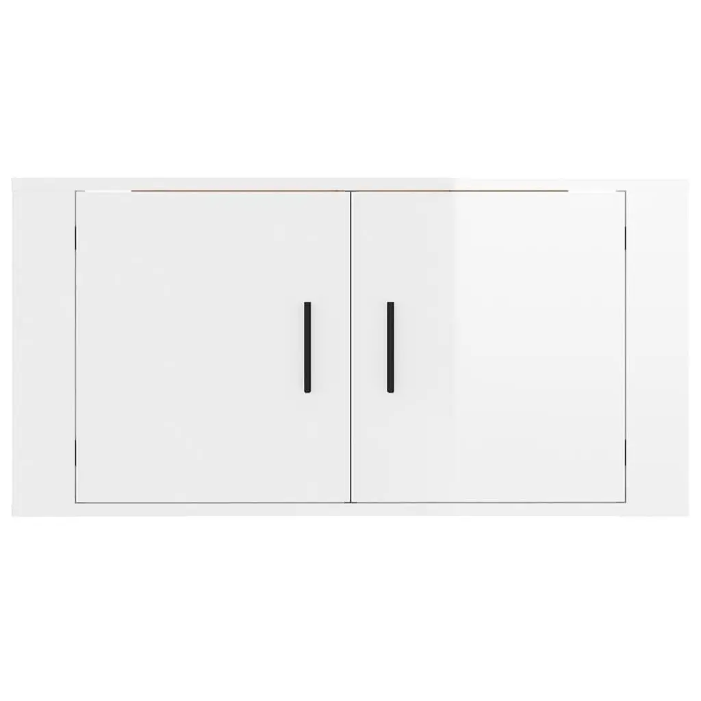 Wall Mounted TV Cabinet High Gloss White 80x34.5x40cm Engineered Wood