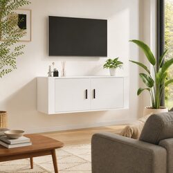 White Wall Mounted TV Cabinet 100x34.5x40 cm