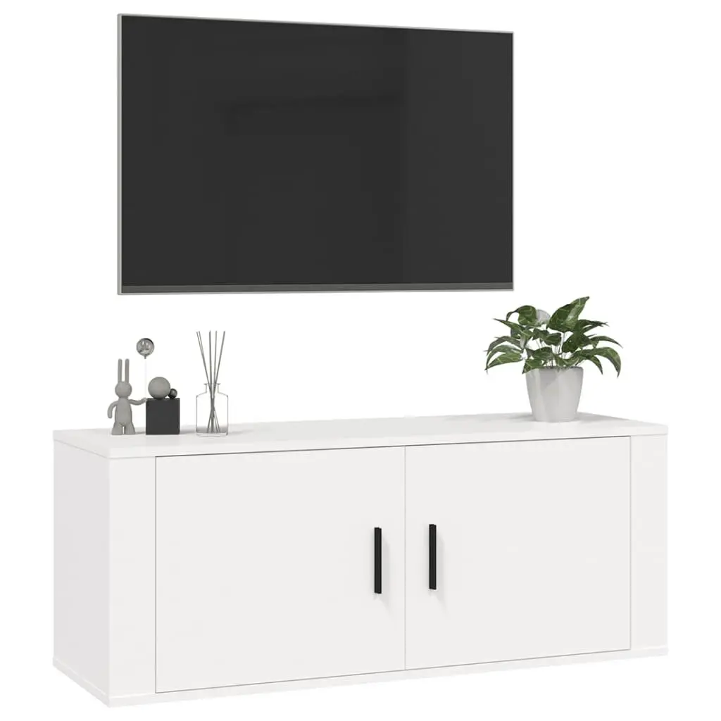 White Wall Mounted TV Cabinet 100x34.5x40 cm