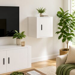 Floating White Media Storage Unit for Your Living Space