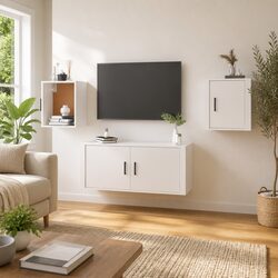 Wall Mounted TV Cabinet 40x34.5x40cm White Display Unit
