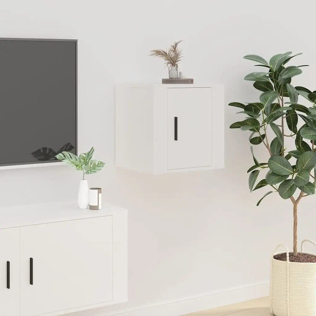 Wall Mounted TV Cabinet White 40x34.5x40cm Engineered Wood Storage Display Unit