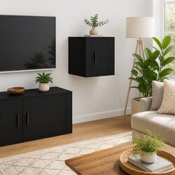 Black Wall Mounted TV Cabinet 40x34.5x40cm