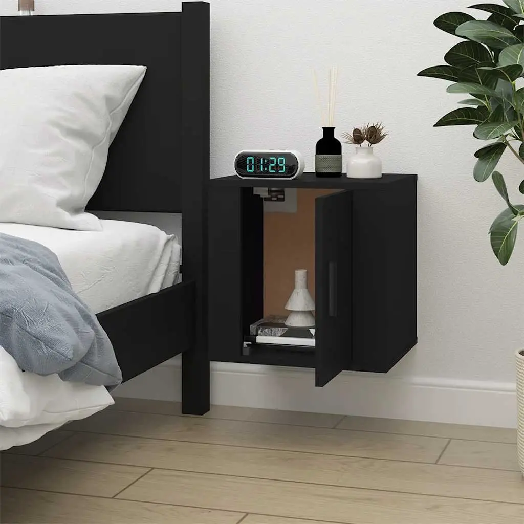 Wall Mounted TV Cabinet Black 40x34.5x40cm Engineered Wood Storage Unit Display Organiser