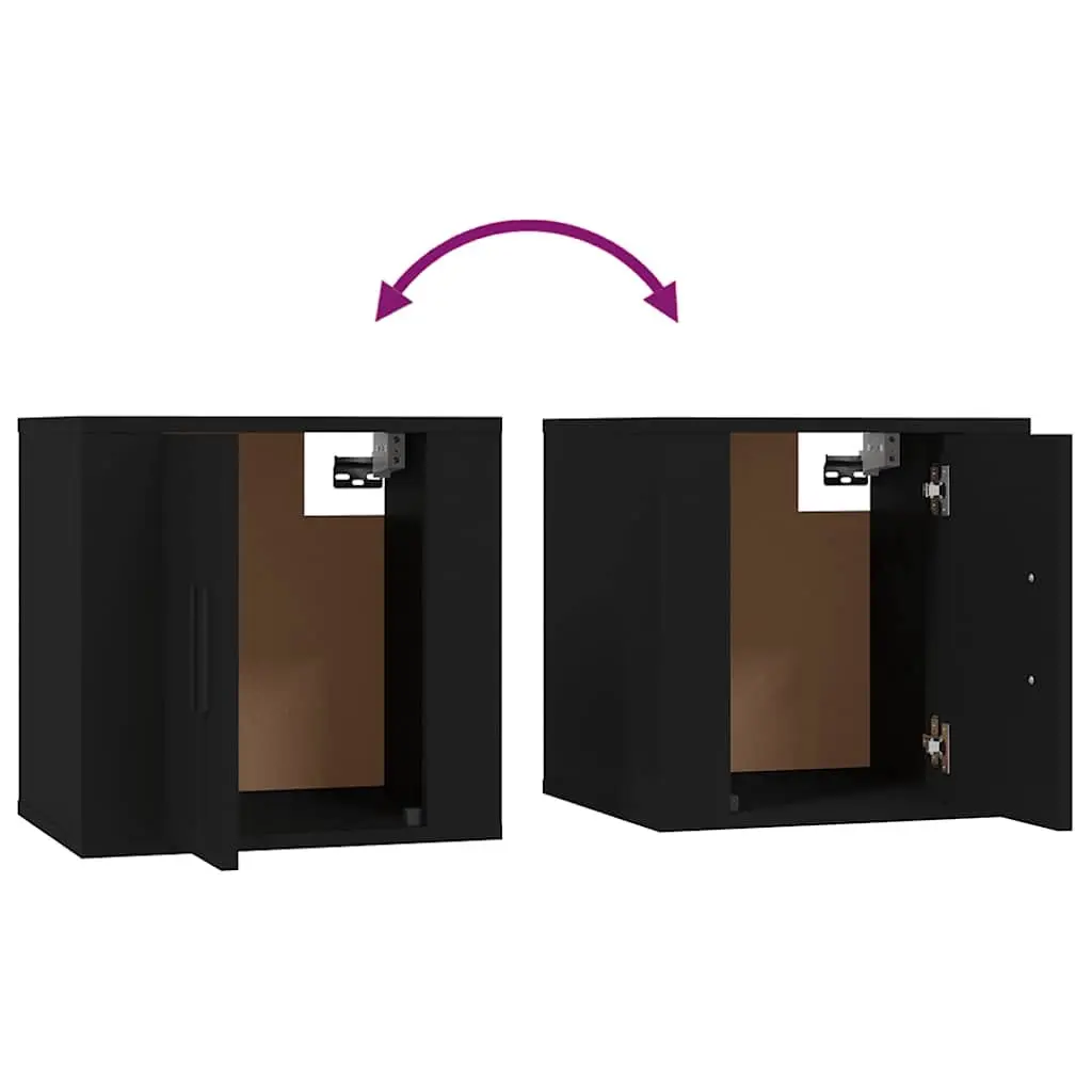 Wall Mounted TV Cabinet Black 40x34.5x40cm Engineered Wood Storage Unit Display Organiser