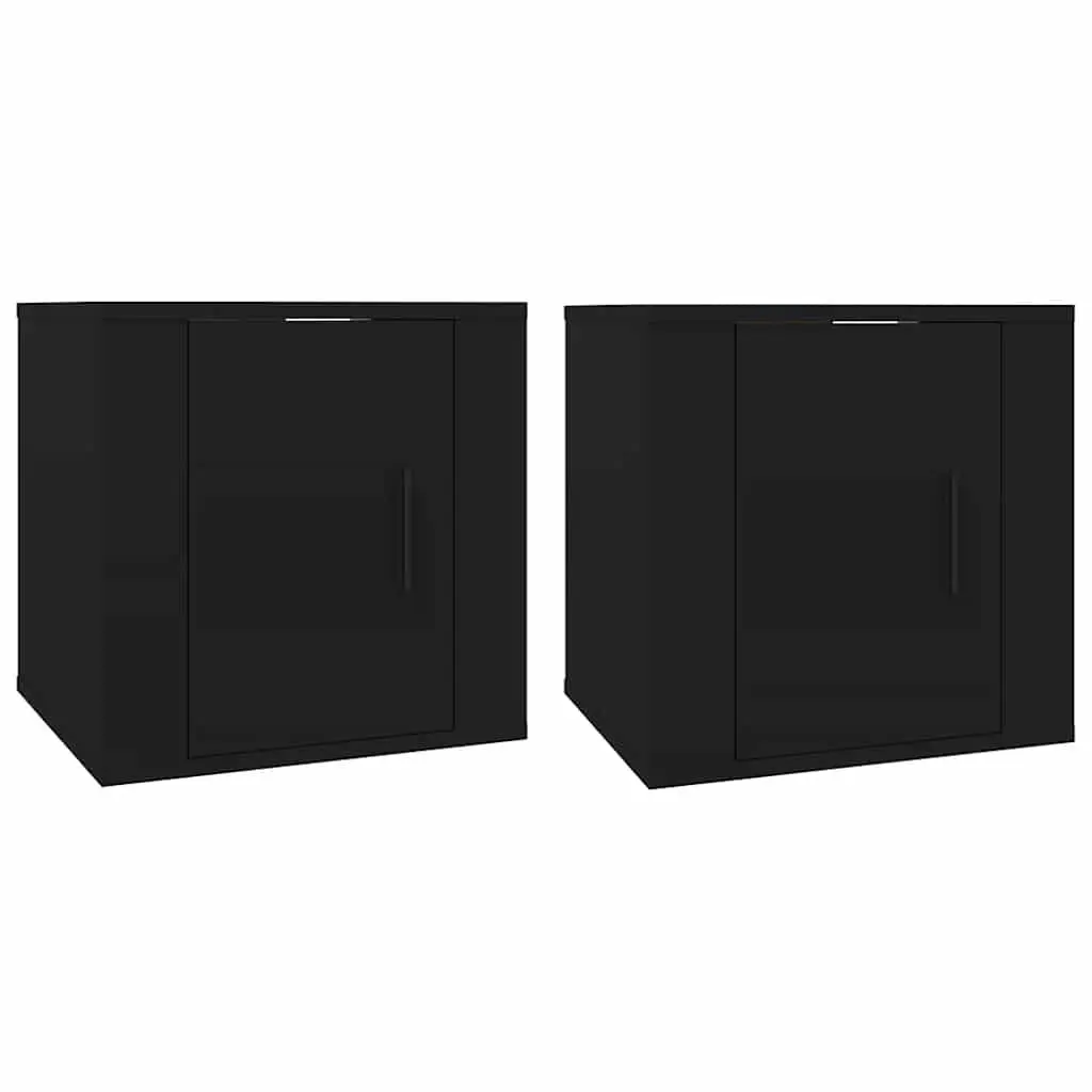 Wall Mounted TV Cabinet Black Storage Unit 40 x 34.5 x 40 cm Engineered Wood