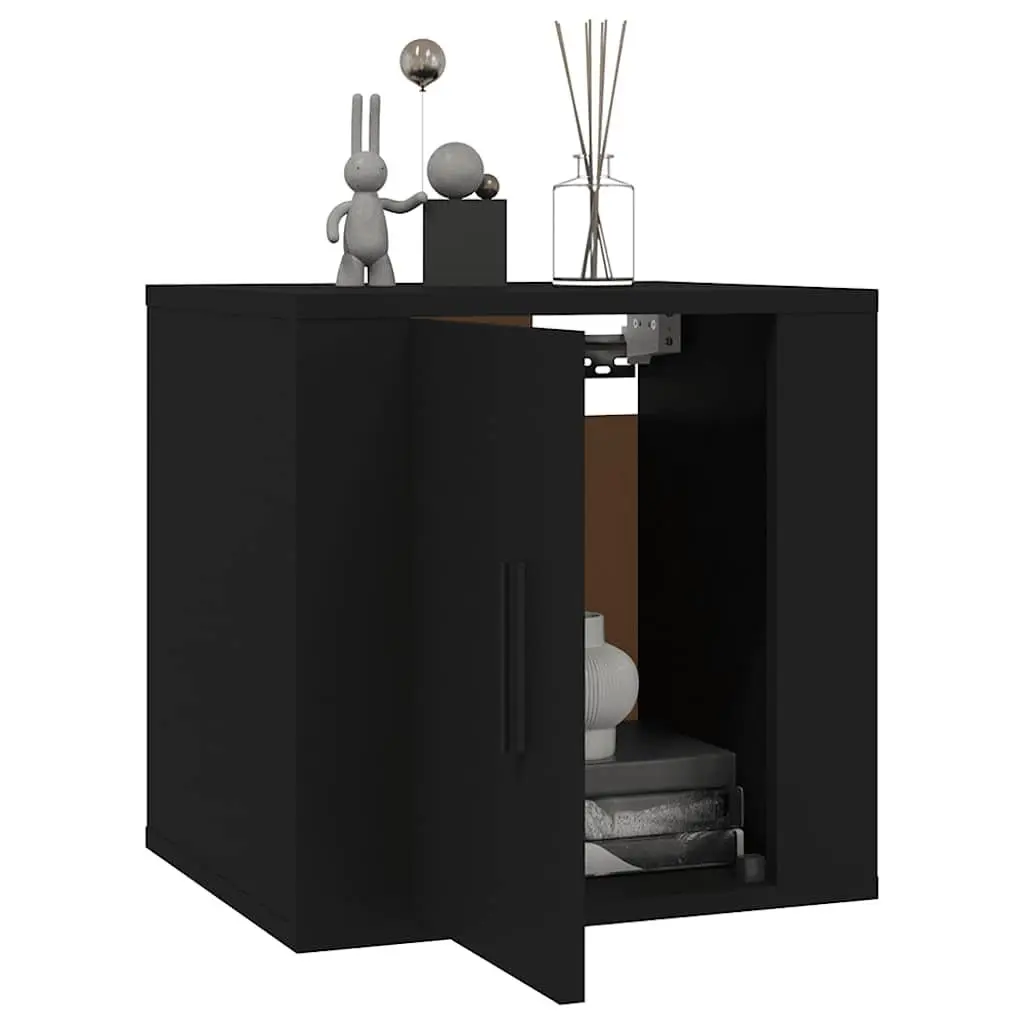 Wall Mounted TV Cabinet Black Storage Unit 40 x 34.5 x 40 cm Engineered Wood