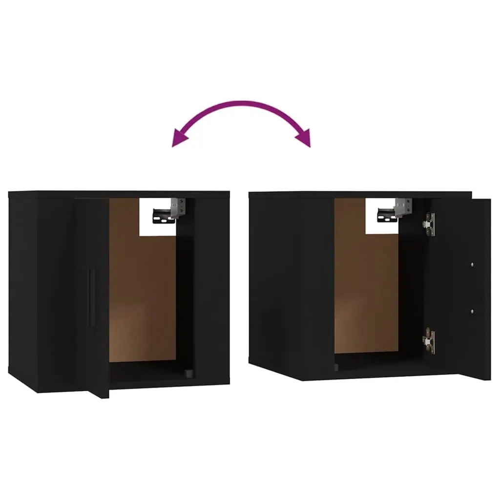 Wall Mounted TV Cabinet Black Storage Unit 40 x 34.5 x 40 cm Engineered Wood