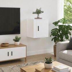 Wall Mounted TV Cabinet in White High Gloss Finish
