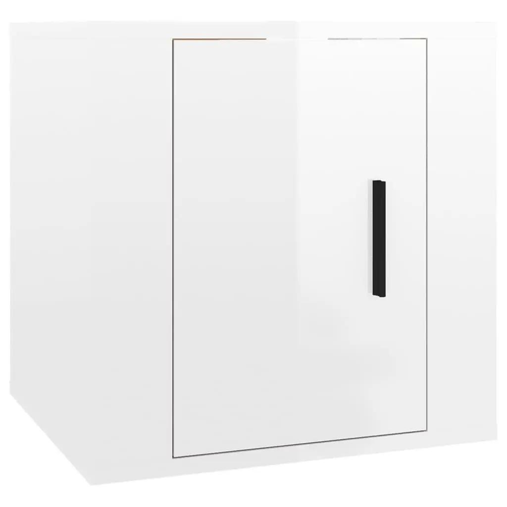 Wall Mounted TV Cabinet White 40x34.5x40cm Engineered Wood High Gloss Storage Unit