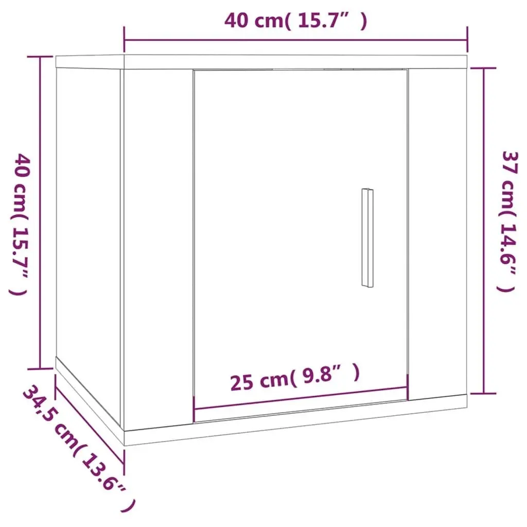 Wall Mounted TV Cabinet White 40x34.5x40cm Engineered Wood High Gloss Storage Unit