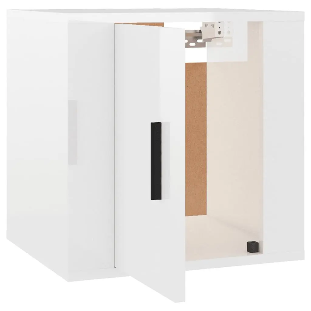 Wall Mounted TV Cabinet White 40x34.5x40cm Engineered Wood High Gloss Storage Unit
