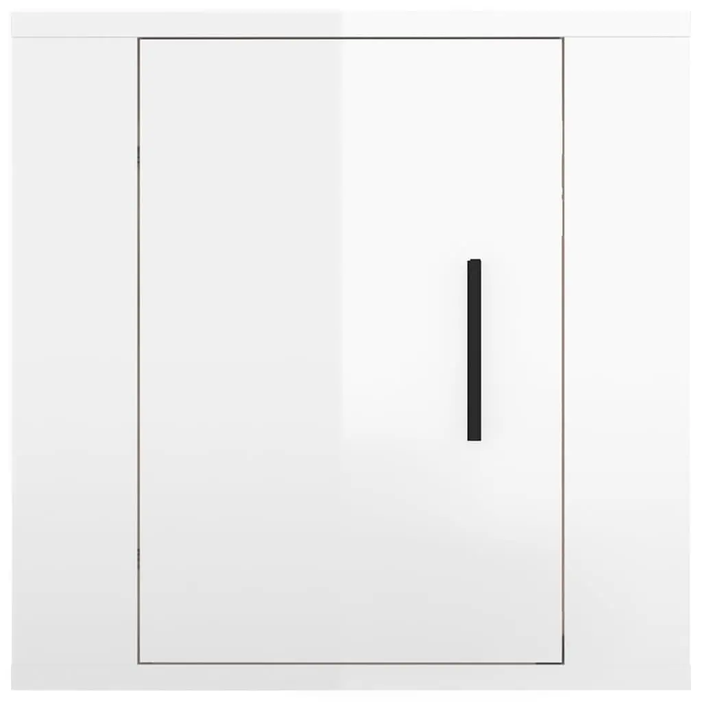 Wall Mounted TV Cabinet White High Gloss 40x34.5x40 cm Engineered Wood Storage Unit