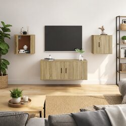 Brown Wall Mounted TV Cabinet in Engineered Wood 40x34.5x40cm
