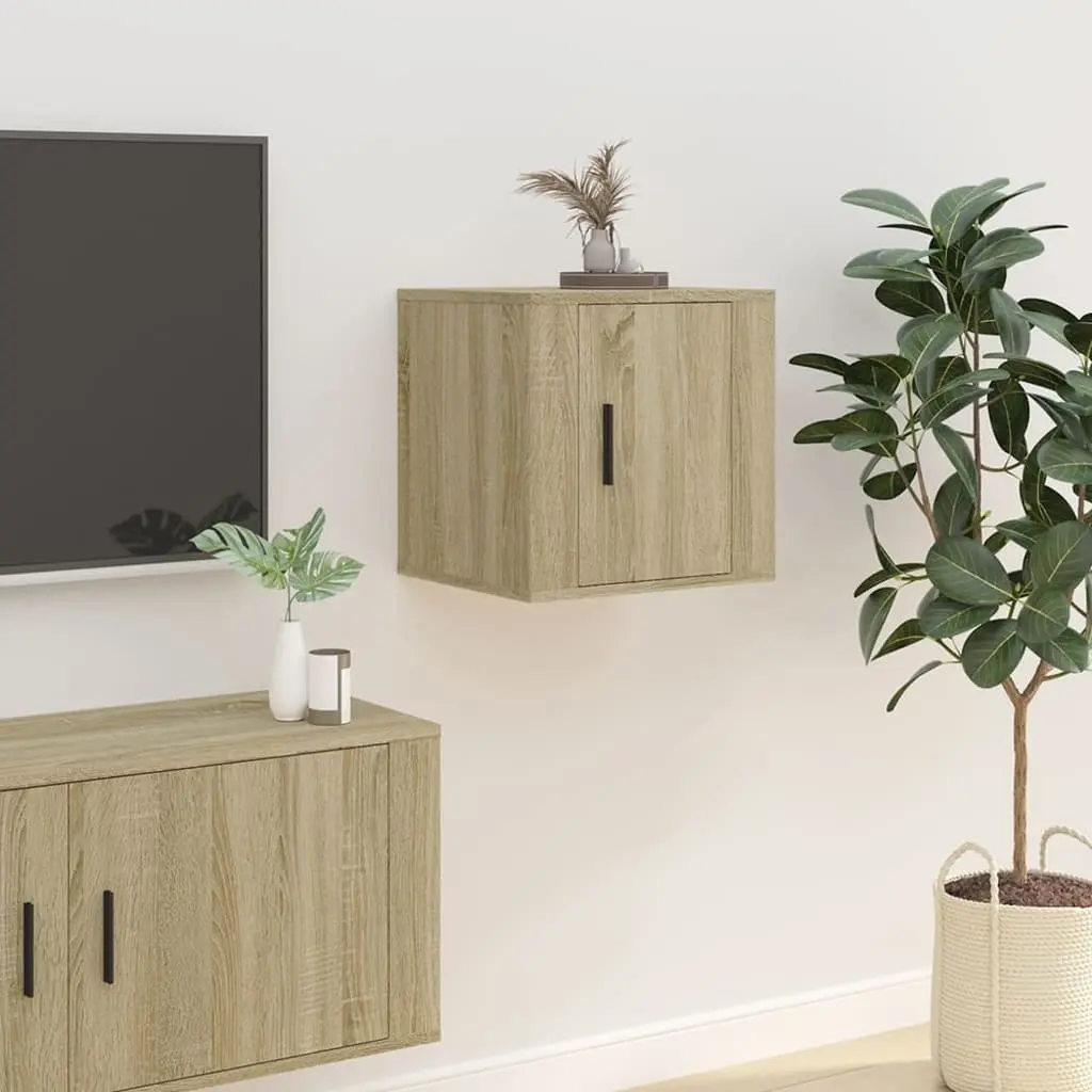 Wall Mounted TV Cabinet Brown Engineered Wood 40x34.5x40cm