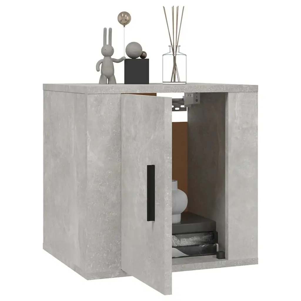Wall Mounted TV Cabinet Grey Floating Media Storage Unit 40x34.5x40cm Engineered Wood