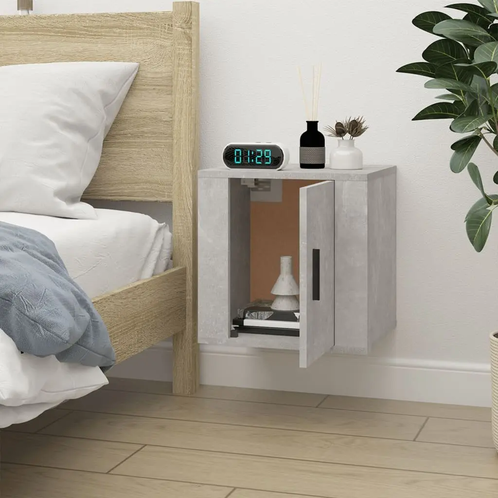 Wall Mounted TV Cabinet Grey Floating Media Storage Unit 40x34.5x40cm Engineered Wood